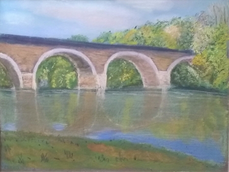 Bridge over Dordogne by artist Geneva Johnson